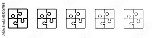 puzzle icon simple vector outline logo