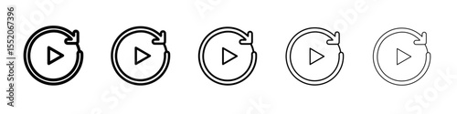 replay icon simple vector outline logo