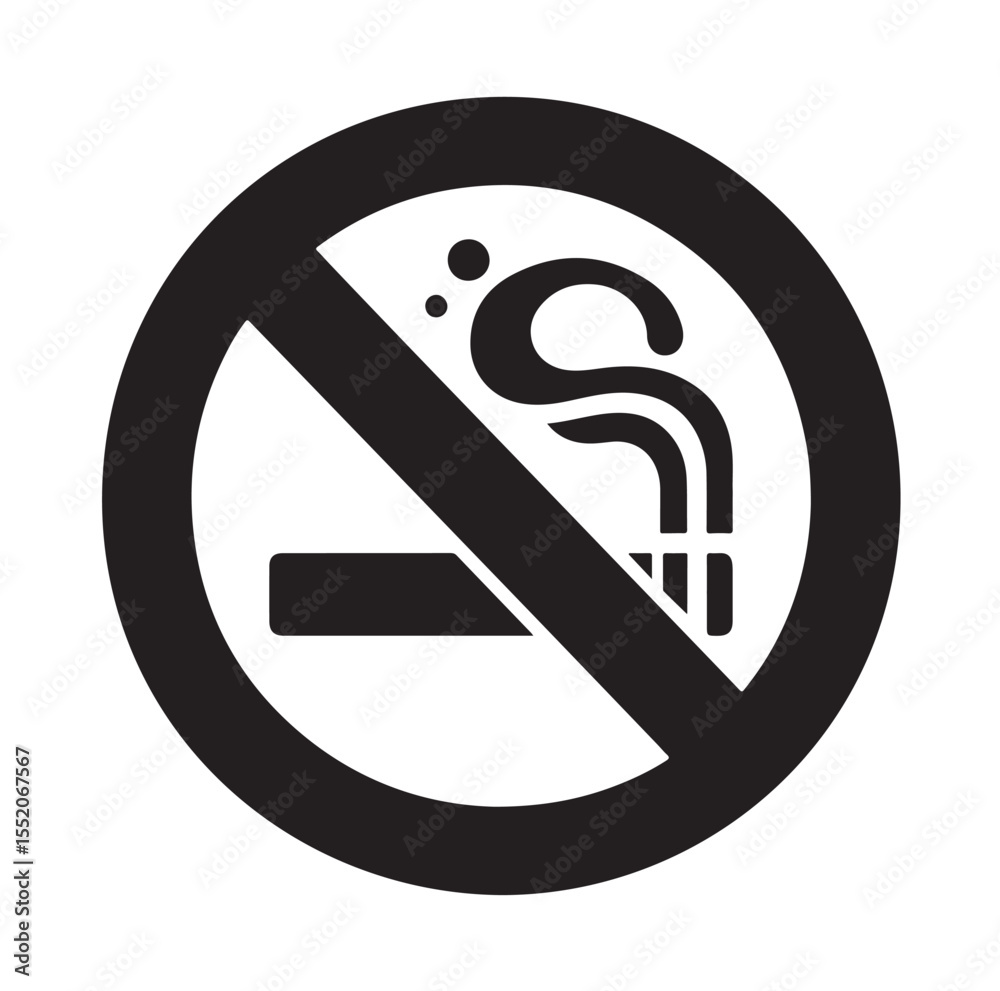 No Smoking icon No smoking, No smoking symbol. no smoke circle in black vector No Smoking icon No smoking, No smoking symbol. no smoke circle in black vector