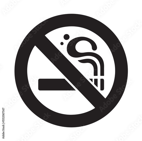 No Smoking icon No smoking, No smoking symbol. no smoke circle in black vector