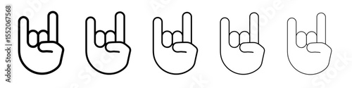 rock gesture icon simple vector outline logo