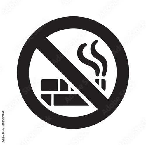 No Smoking icon No smoking, No smoking symbol. no smoke circle in black vector