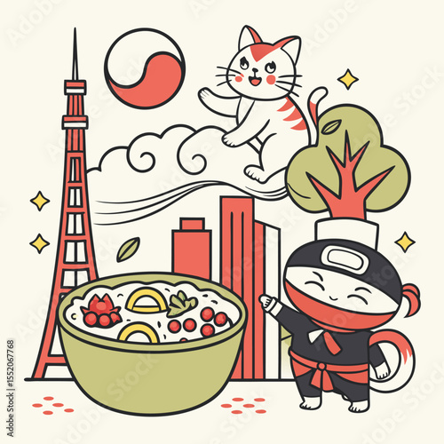 Cute Japan Cartoon Food and Characters