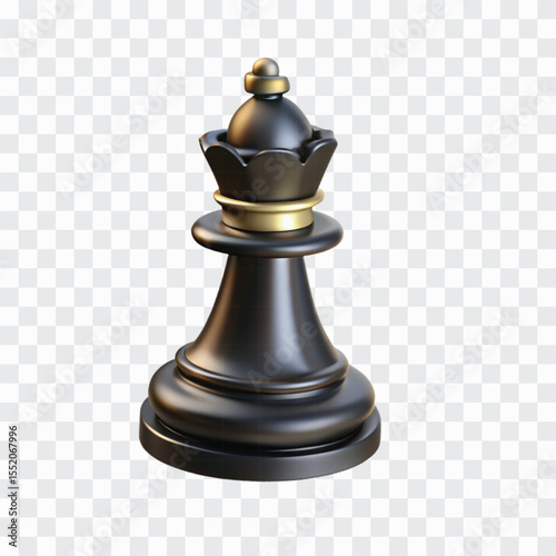 Black King Chess Piece Icon | Strategy, Royal Figure, Game Symbol 3D