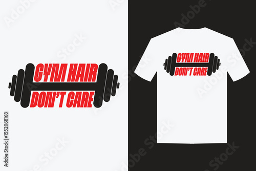 creative fitness gym t-shirt design with dumbbell them 