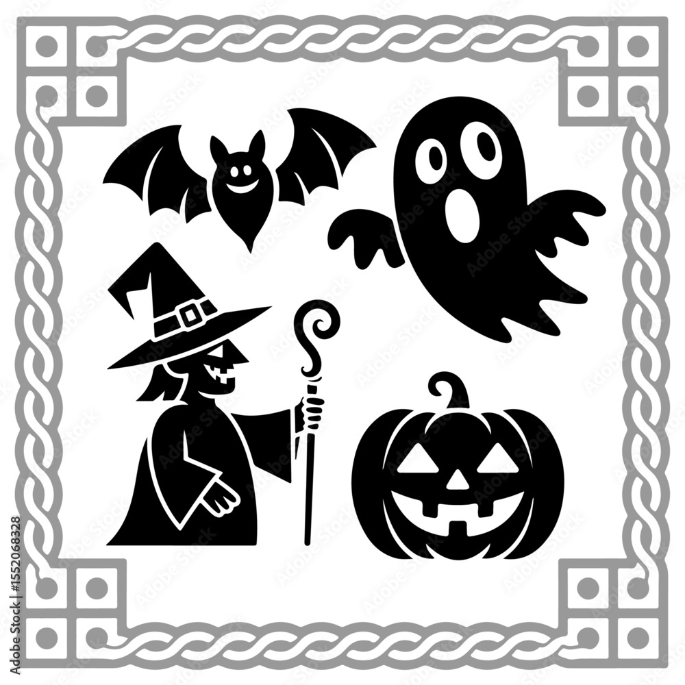 Obraz premium Halloween silhouette vector