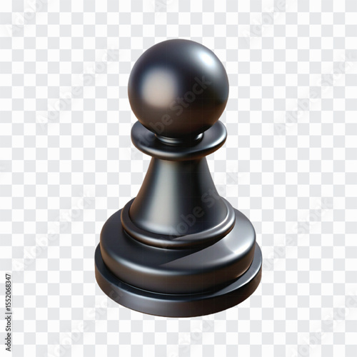 Black Pawn Chess Piece Icon | Strategy Game, Small Soldier, Tactical Symbol