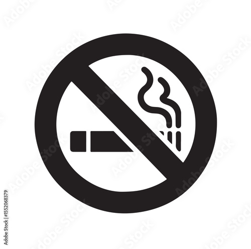 No Smoking icon No smoking, No smoking symbol. no smoke circle in black vector