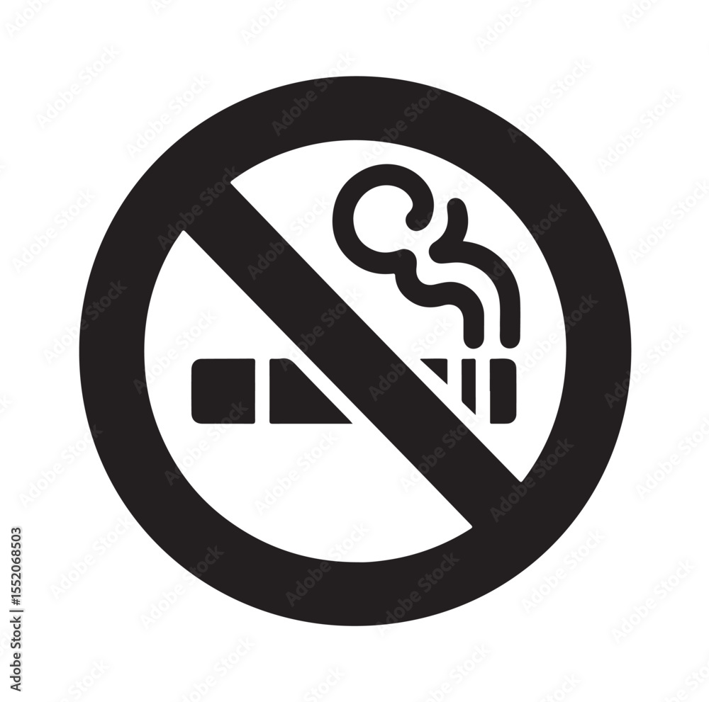 No Smoking icon No smoking, No smoking symbol. no smoke circle in black vector No Smoking icon No smoking, No smoking symbol. no smoke circle in black vector