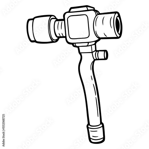 Camera gimbal handle in simple line art style with clean design  