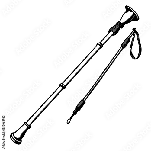 Telescopic trekking poles designed for outdoor hiking and support  