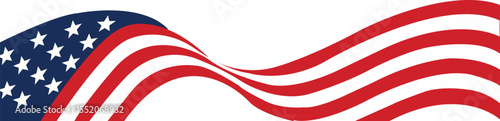 Abstract Waving American Flag Banner Background,American waving flag border