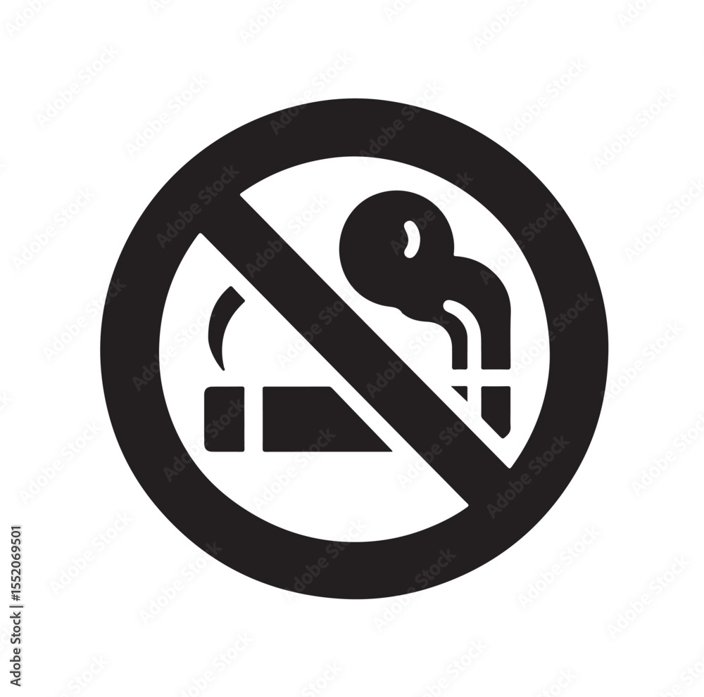 No Smoking icon No smoking, No smoking symbol. no smoke circle in black vector No Smoking icon No smoking, No smoking symbol. no smoke circle in black vector