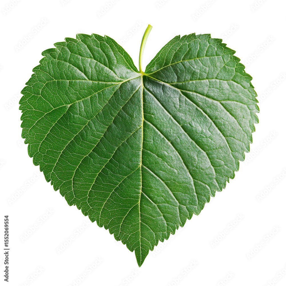 Obraz premium Green Heart Shaped Leaf isolated on transparent background