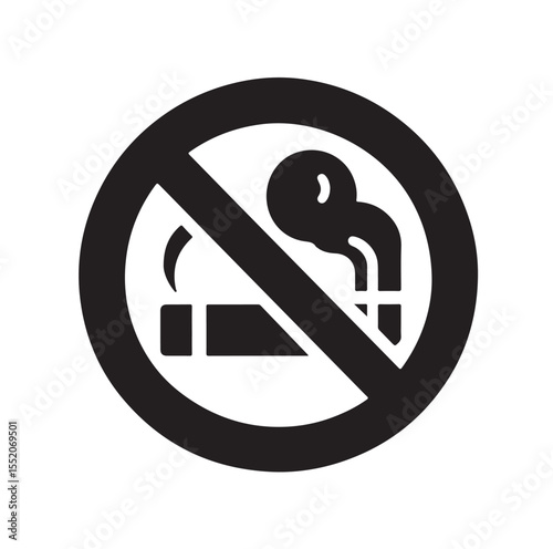 No Smoking icon No smoking, No smoking symbol. no smoke circle in black vector