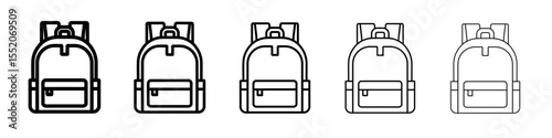 school bag icon simple vector outline logo