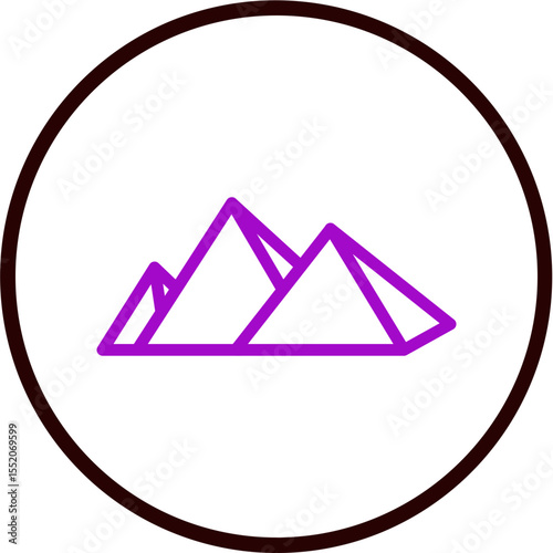 Great Pyramid of Giza Vector Line Purple Circle Black