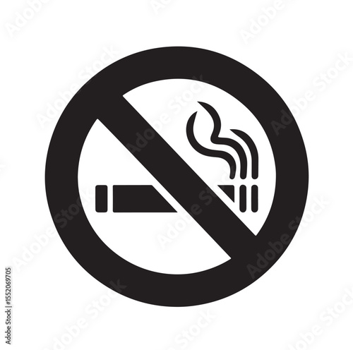 No Smoking icon No smoking, No smoking symbol. no smoke circle in black vector