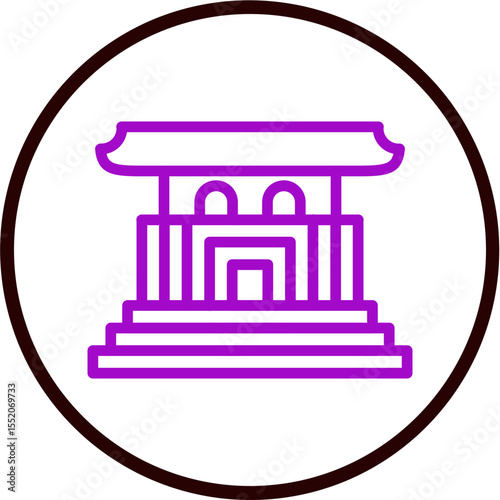 Forbidden City Vector Line Purple Circle Black