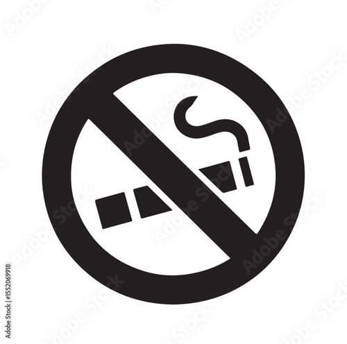 No Smoking icon No smoking, No smoking symbol. no smoke circle in black vector
