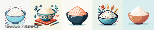 vector of a bowl of rice