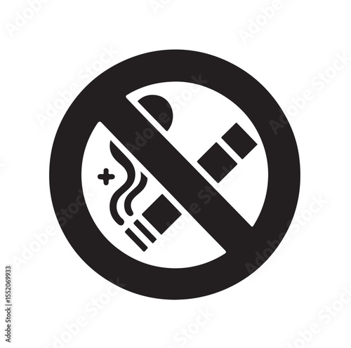 No Smoking icon No smoking, No smoking symbol. no smoke circle in black vector