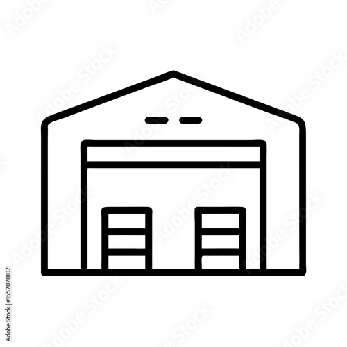 Simple warehouse gate illustration in minimalist style  