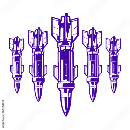 illustration of rocket bomb missile image
