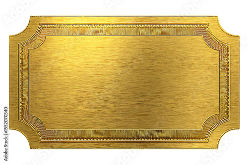 Golden ornate blank ticket stub template