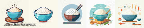 vector of a bowl of rice