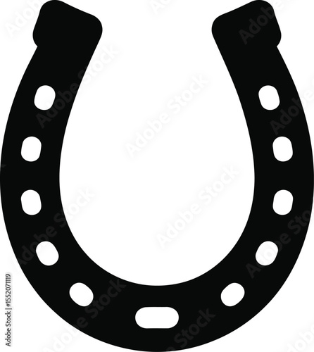 Horseshoe Icon - Lucky Charm and Western Symbol Vector Illustration