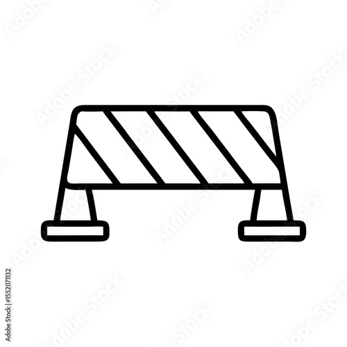 Construction barrier with diagonal stripes in minimalist style  