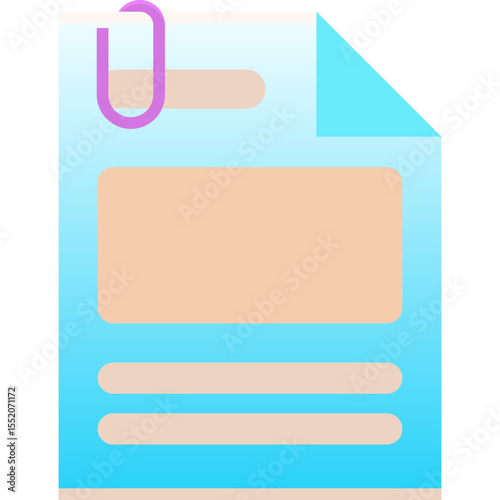 File Attachment Icon – Minimalist Vector Symbol for Documents, Emails, and Digital File Sharing

