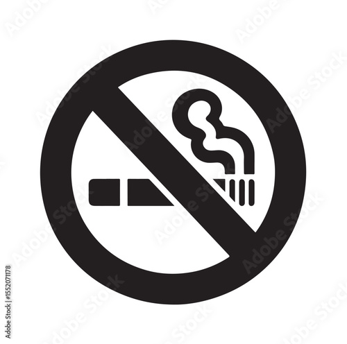 No Smoking icon No smoking, No smoking symbol. no smoke circle in black vector