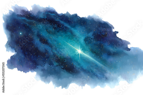 Vibrant nebula with bright stars and cosmic dust. Space exploration, fantasy, science fiction.