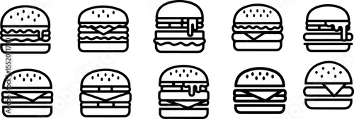 Delicious Burger Icons A Collection of Yummy Fast Food Graphics