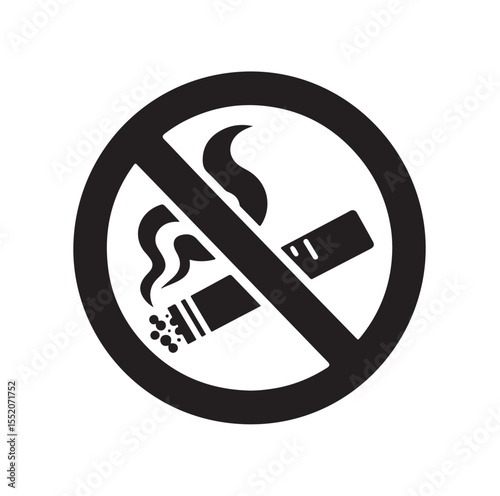 No Smoking icon No smoking, No smoking symbol. no smoke circle in black vector