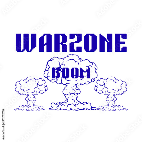 illustration of the logo icon of a powerful mushroom bomb