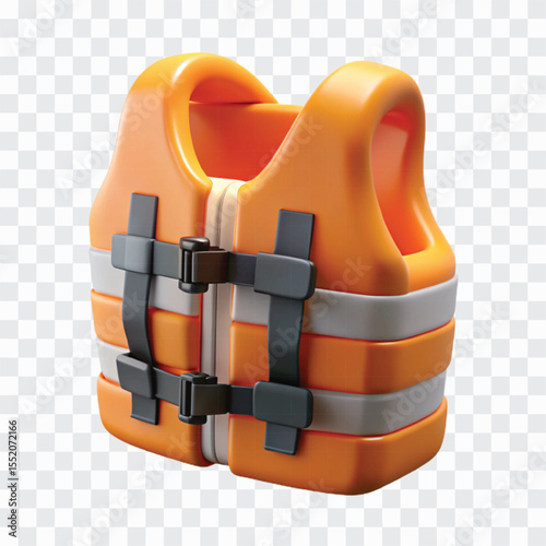 3D Life Jacket Icon | Safety Vest, Water Rescue, Boating Gear Symbol