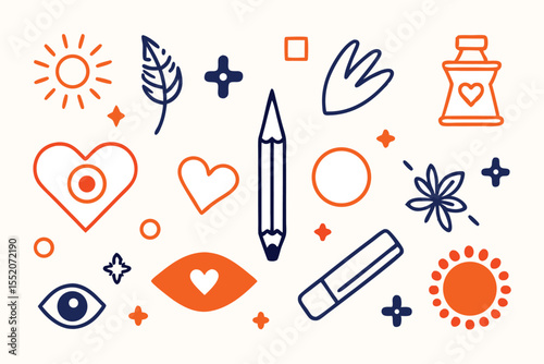 Hand-Drawn Sketch Doodle Vector Illustration Creative Elements