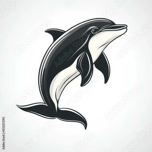 Dolphin gracefully leaping above the water surface in a dynamic display of ocean life and marine beauty
