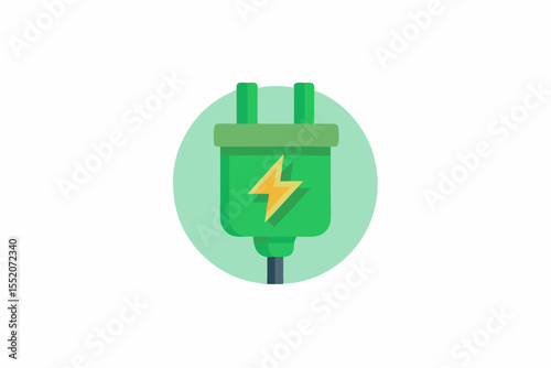 Free Download Energy Plug Green Lightning Icon - GFXLoad