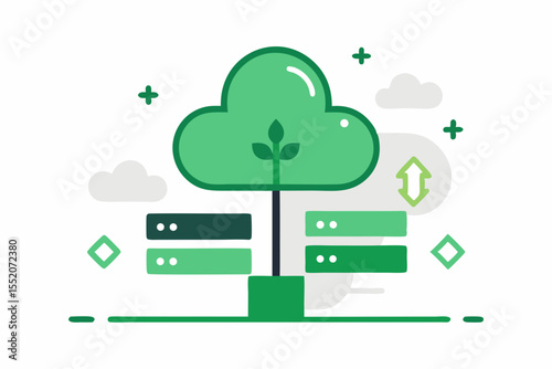 cloud storage tree data arrow