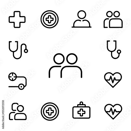 High quality and unique Health Services line icon set