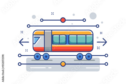 train movement arrow line icon
