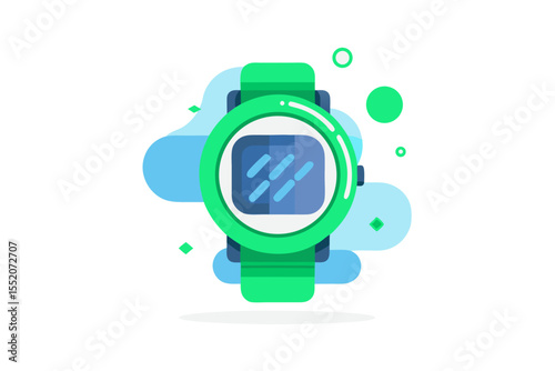 Green Health Solar Smartwatch Icon  