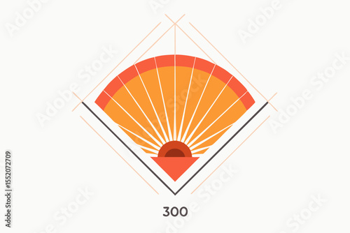 Radial Soft Triangular Fan Shape  
