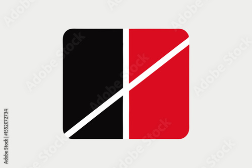 Split Square Contrast Halves Symbol  