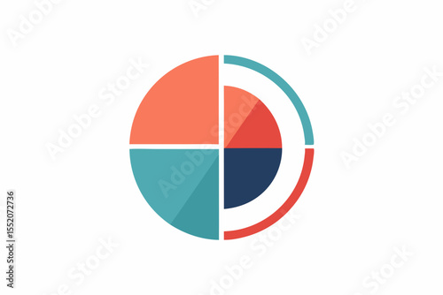 Split Circle Filled Branding Logo  