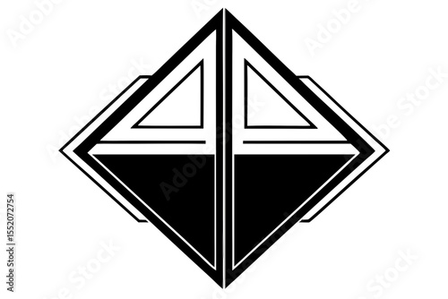 Mirrored Line Downward Triangle Shape  